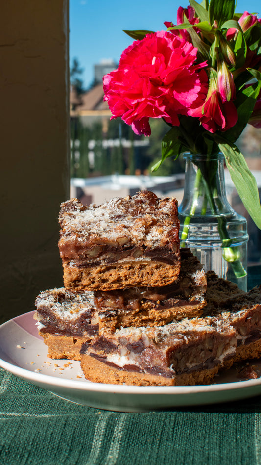 Magic Bars // GF, DF, refined sugar free