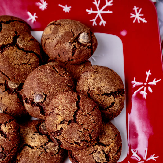 Peppermint Mocha Crinkle Cookies
