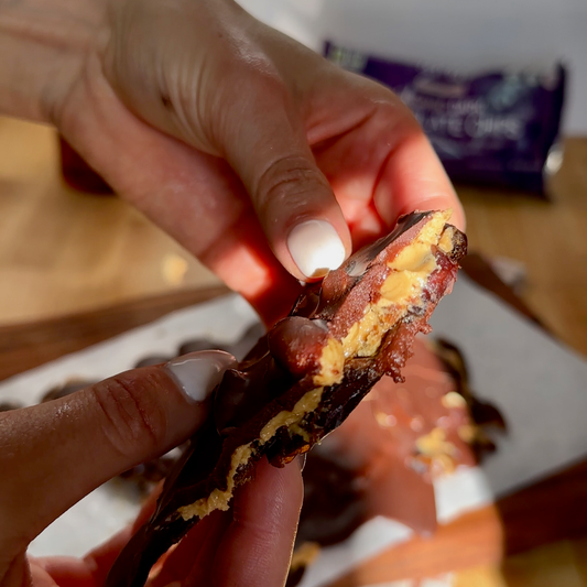 Healthier Snickers Bark - 5 Ingredients
