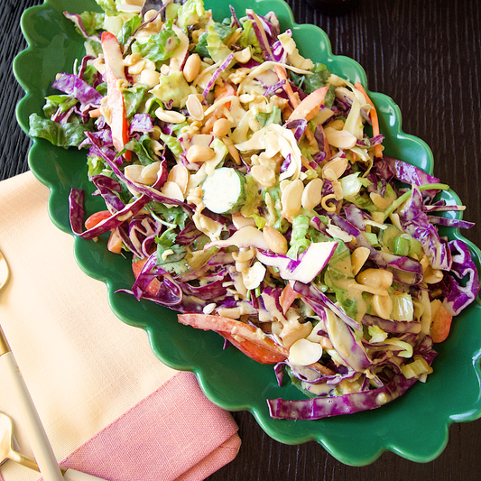 Crunchy & Colorful Salad with Peanut Sauce // No Refined Sugar
