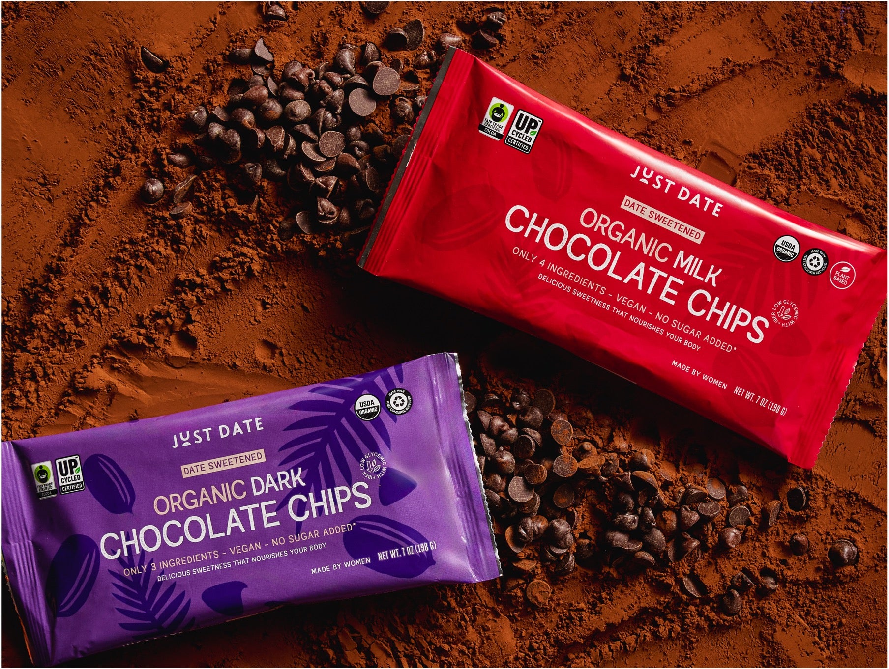 ちょこページ Dark & Milk Chocolate Chip Duo | date sweetened chocolates