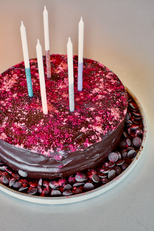 Birthday Cake with Pink "Fairy Dust"