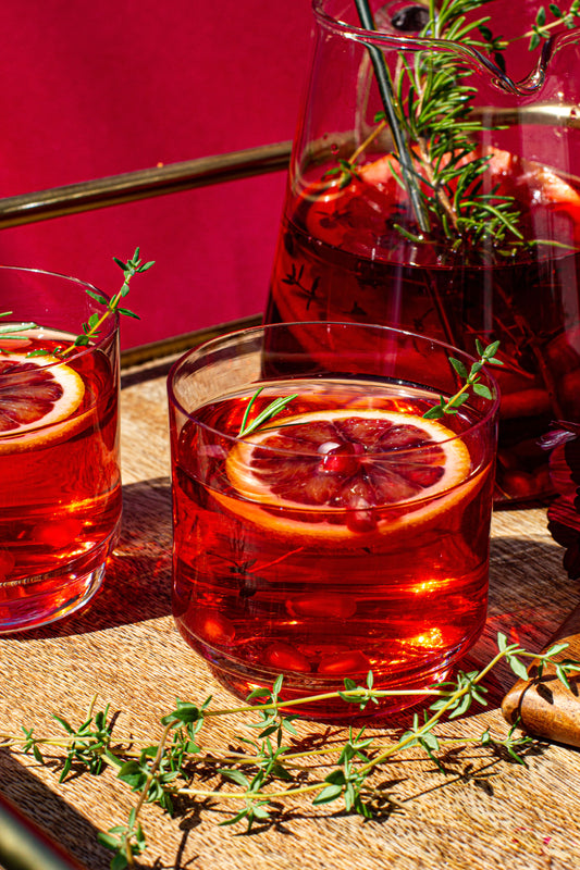 Rosemary and Pomegranate Gin Sparkler