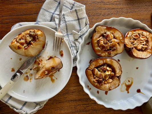 Vegan Baked Pears with Herbed Cheese