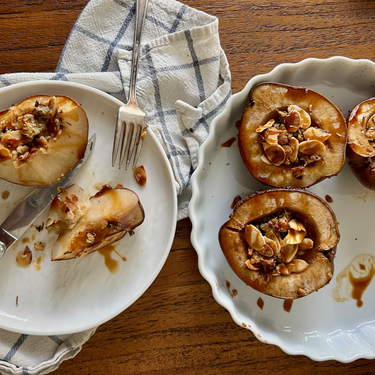 Vegan Baked Pears with Herbed Cheese