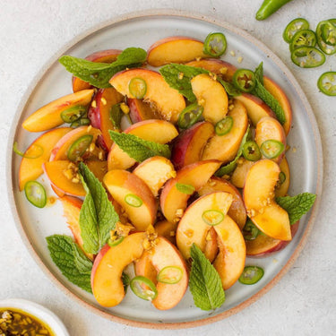 Spicy Peach + Mint Salad