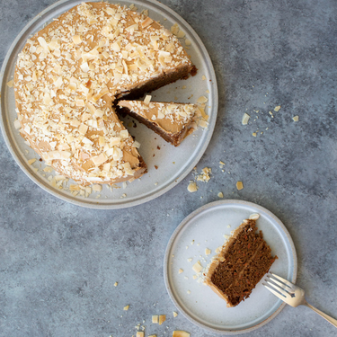 Carrot Cake with Cream Cheese Frosting + Toasted Coconut