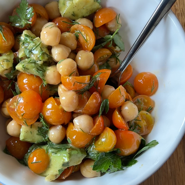 Chickpea, Sungold, & Avocado Salad with The Dressing
